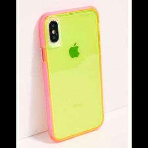 Neon yellow and pink iphone X/Xs case